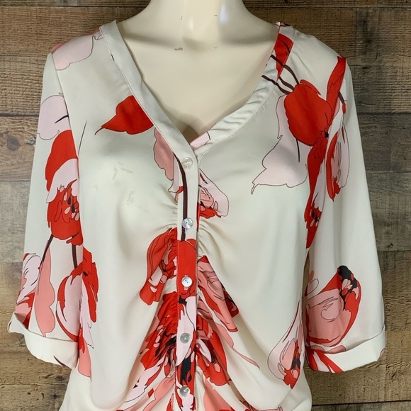 Sweet Pea for New York & Compay by Stacy Frati floral sheer tunic top Medium - Picture 2 of 10